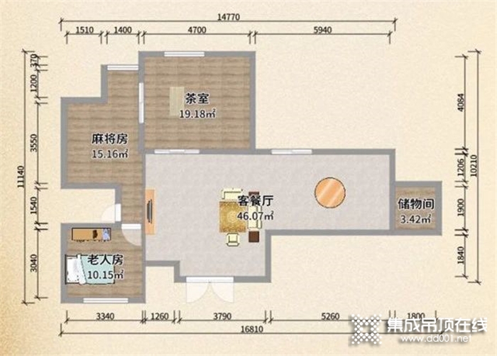 94㎡舒適養(yǎng)老房如何帶棋牌室和茶室？奧華設(shè)計師為您一套量身定做設(shè)計方案！