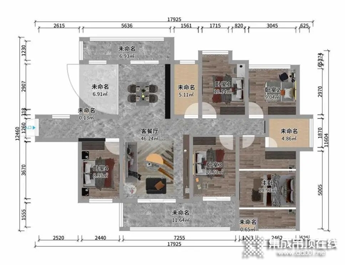 來斯奧家裝案例：大板美學(xué)·輕奢風(fēng)格的多口之家！